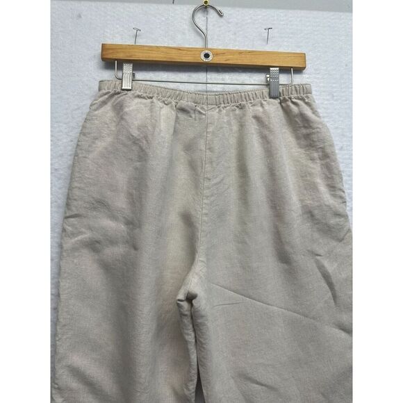 L.L. Bean Women's Premium Washable 100% Linen Pants Tan 12P Gorpcore Vintage - Picture 9 of 9